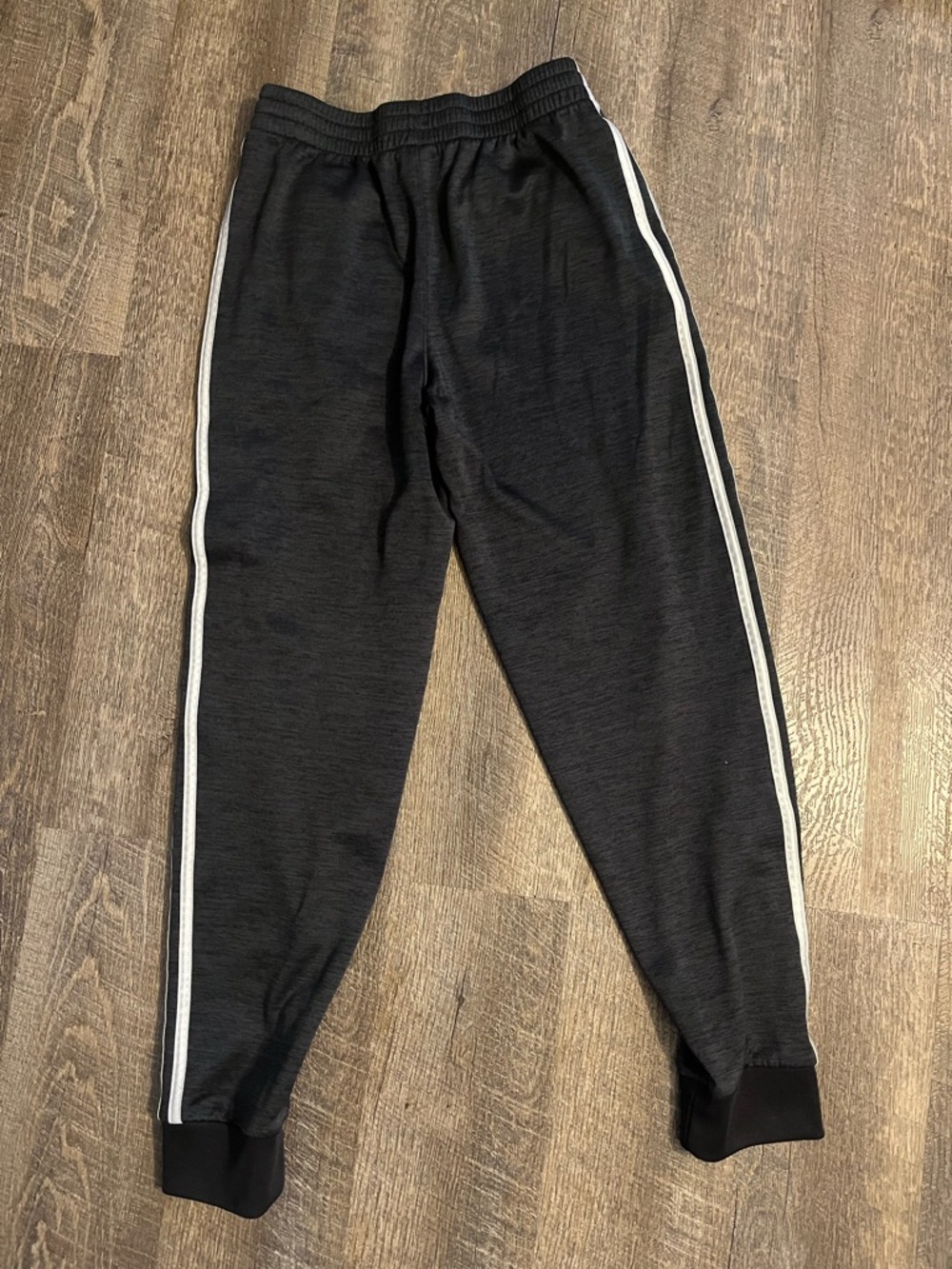 Unisex Kids Gray Adidas Jogger Pants with White Side Stripes